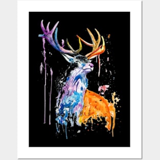 Deer Watercolor Posters and Art